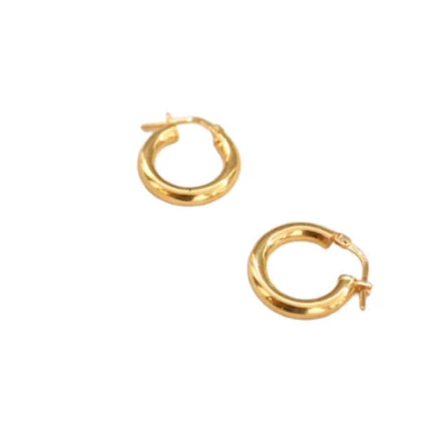 Yellow Jewellery Tiny Vermeil Hollow Hoops