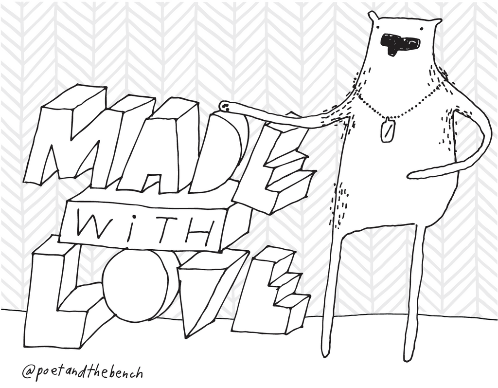 Poet and the Bench / Coloring Page / Made With Love
