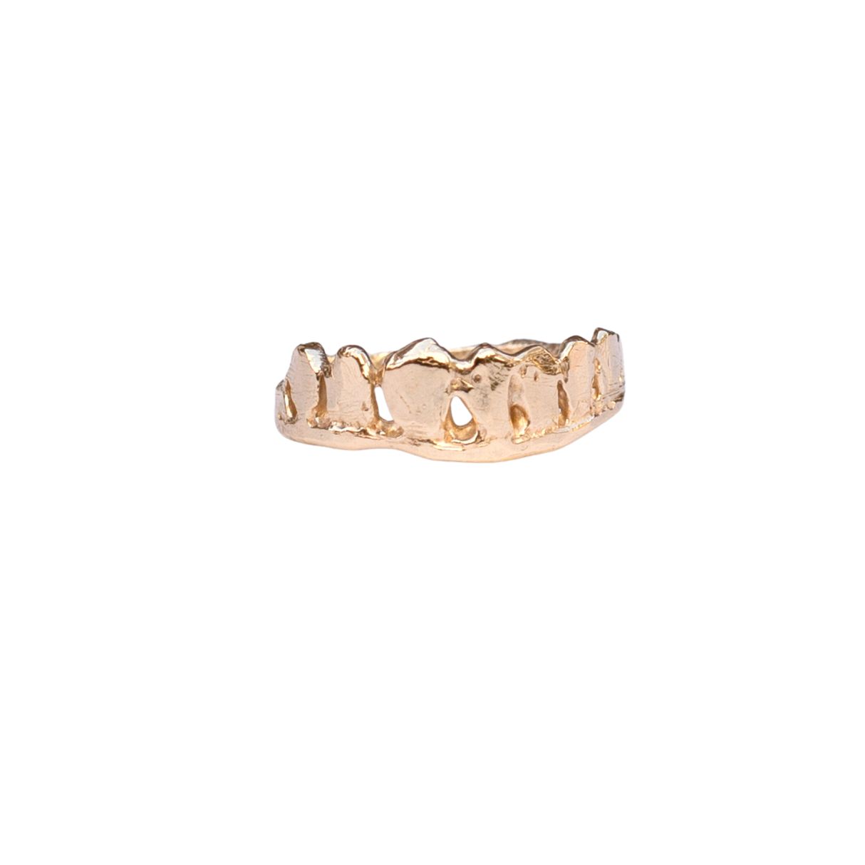 Dorte is a crown stacking ring with carved textured leafy detail. Made for stacking or worn individually–designed to be part of a collection of layering rings