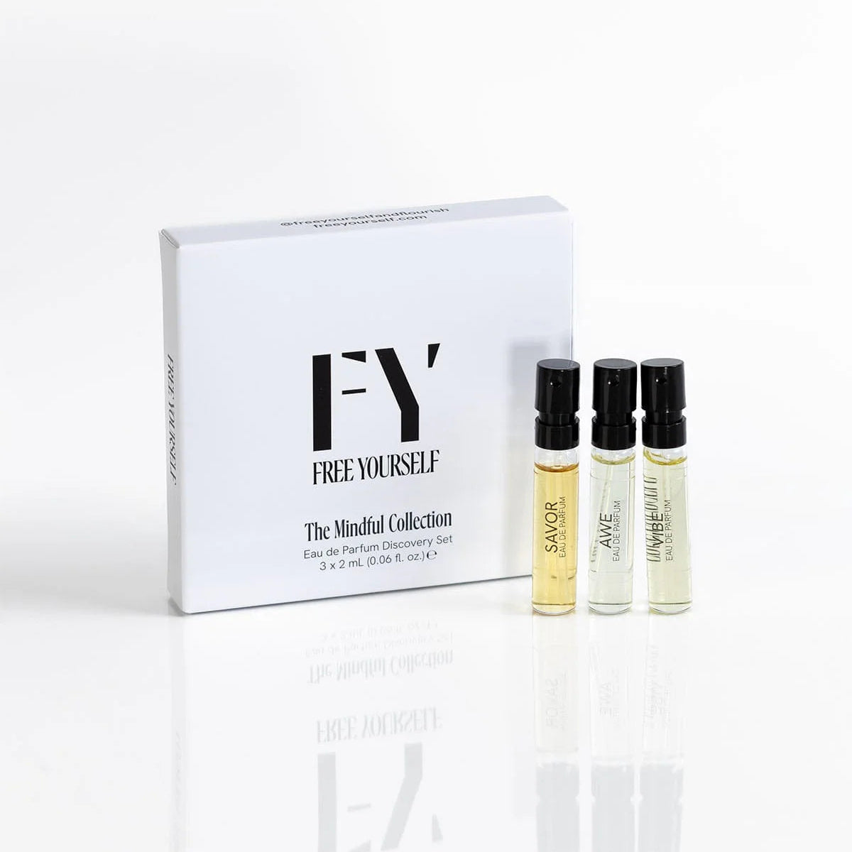 Set of Free Yourself perfume samples of The Mindful Collection