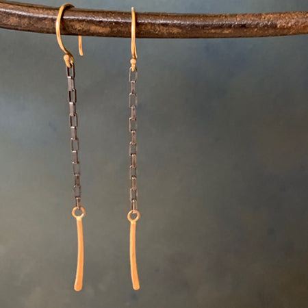 The sparkles of the sun inspired Esther Metals in her design of these light, everyday dangle earrings that can also dress up the night.