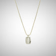 Jeffrey reimagined the classic dog tag into a modern canvas, both refined and a bit edgy. A river of black diamonds give this wabi sabi version beauty in the imperfections and elegance in simplicity. 