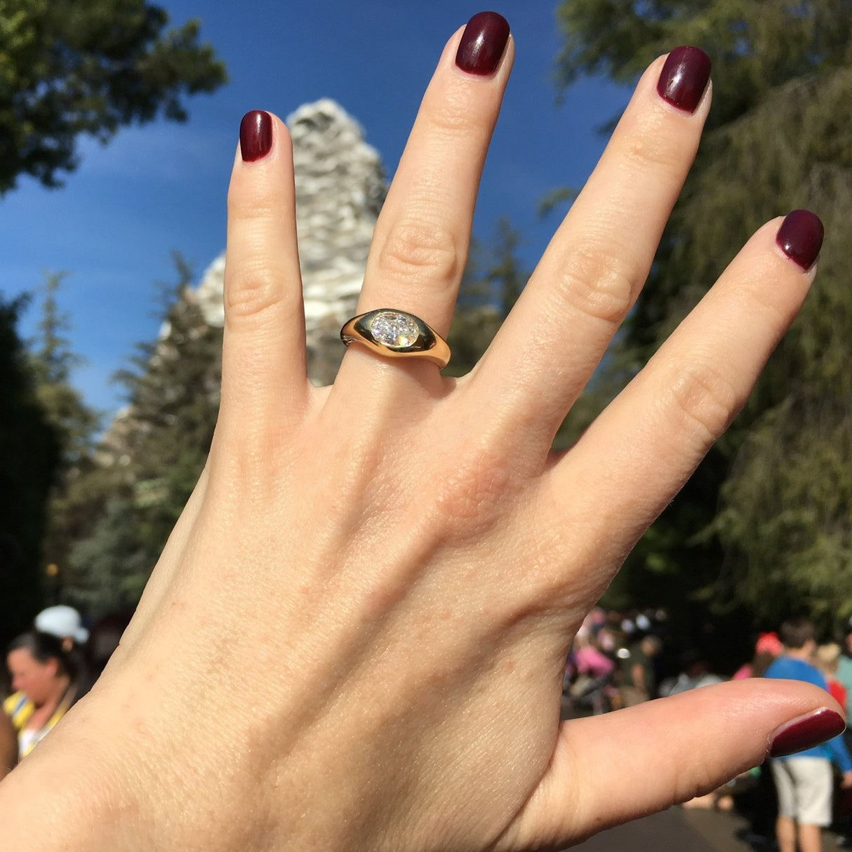 Poet and/the Bench goldsmith and co-founder Jeffrey Levin captured the beauty of this oval diamond, hand-carving a yellow gold setting in this alternative engagement ring style designed to bring the diamond's best features to life.