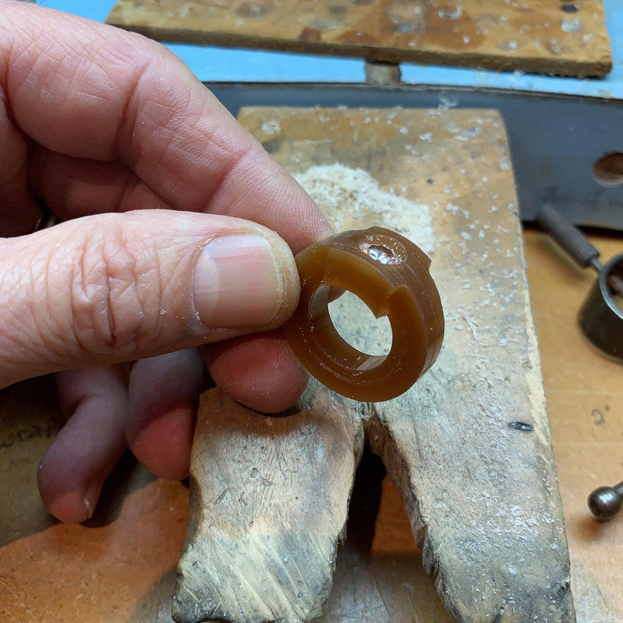 Custom Engagement Ring Process. Jeffrey keeps honing the wax to achieve the design, made specially for you.