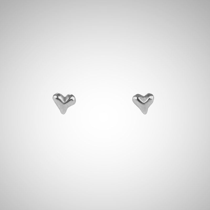 Tiny Sterling Silver Heart Stud Earrings By Songs of Ink and Steel |  notonthehighstreet.com