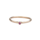 Jeffrey Levin Super Skinny stacking ring in 14K rose gold with single stone pink tourmaline is delicate and designed for stacking.