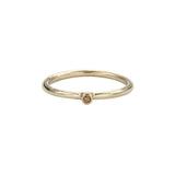 Jeffrey Levin Super Skinny stacking ring in 14K yellow gold with single stone cognac diamond is delicate and designed for stacking.