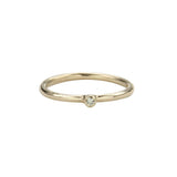 Jeffrey Levin Super Skinny stacking ring in 14K yellow gold with single stone white diamond is delicate and designed for stacking.