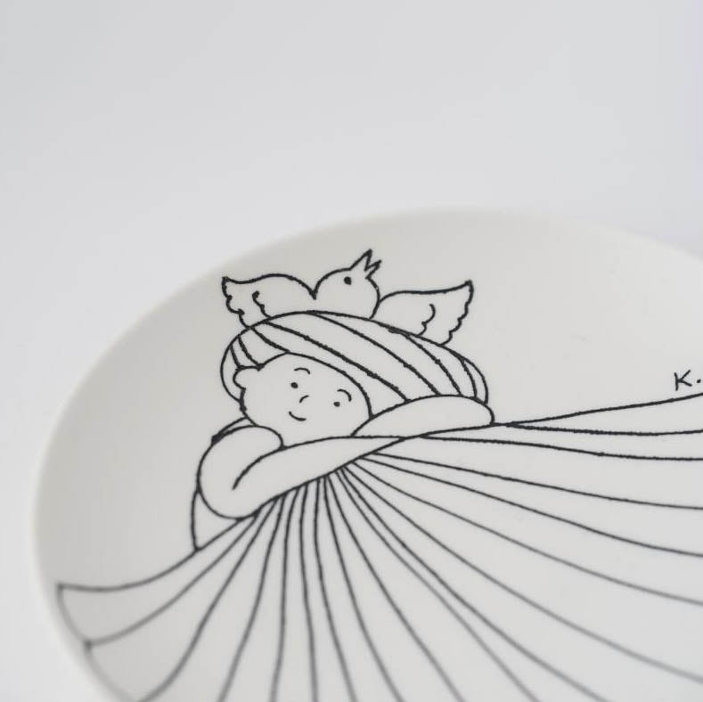 7" Bread Plate. The illustrated scene of the beautiful changing seasons of Japan is from Kikuko's imagination and views from the colorful and rich experience of her world. 