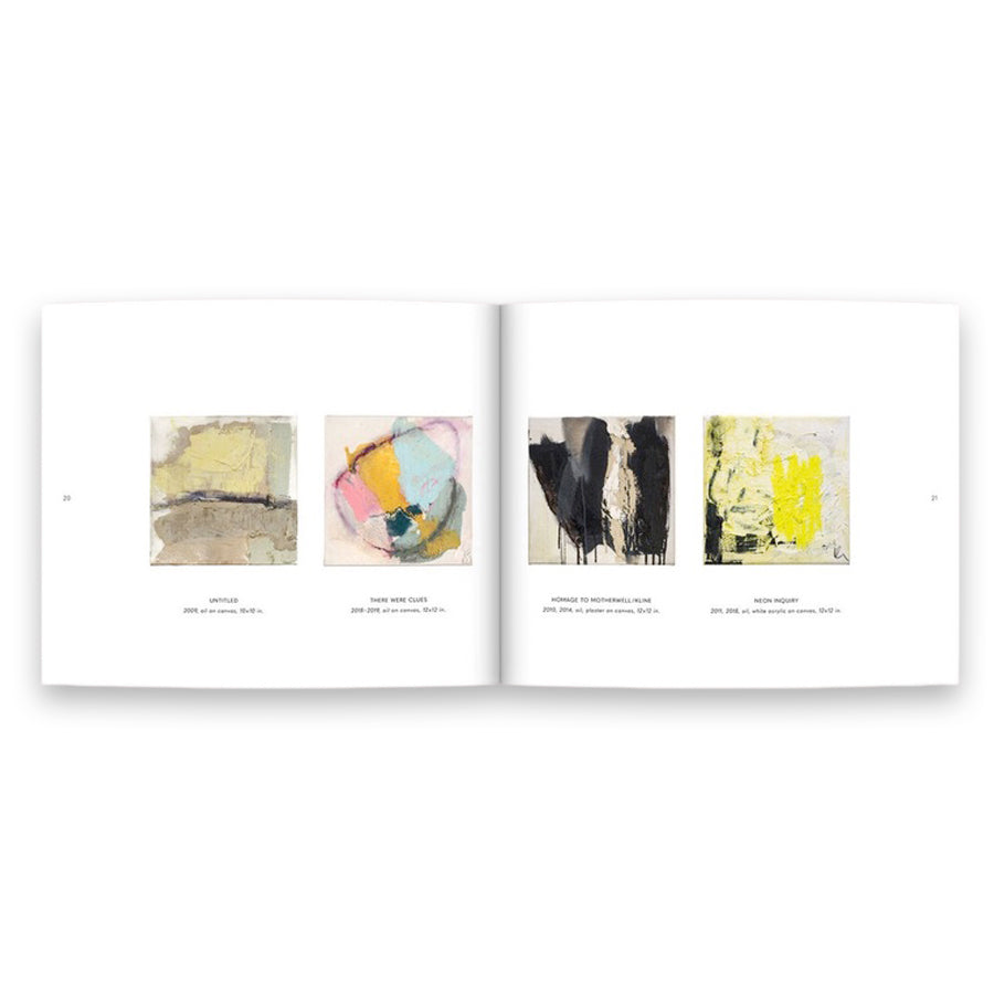 Laura Roebuck, Paintings 2009–2019. A beautifully designed and printed catalog featuring 10 years of work of Laura's artistic pursuit in abstract, gestural paintings. Catalog Spread