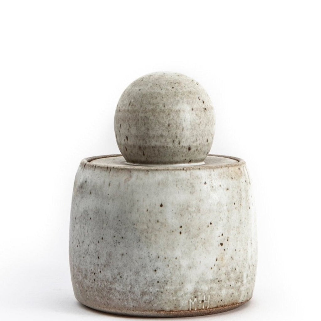 Medium Stash Jar in milky glaze. For storing kitchen, bathroom, living room, bedroom things. Maybe your hidden treasures.