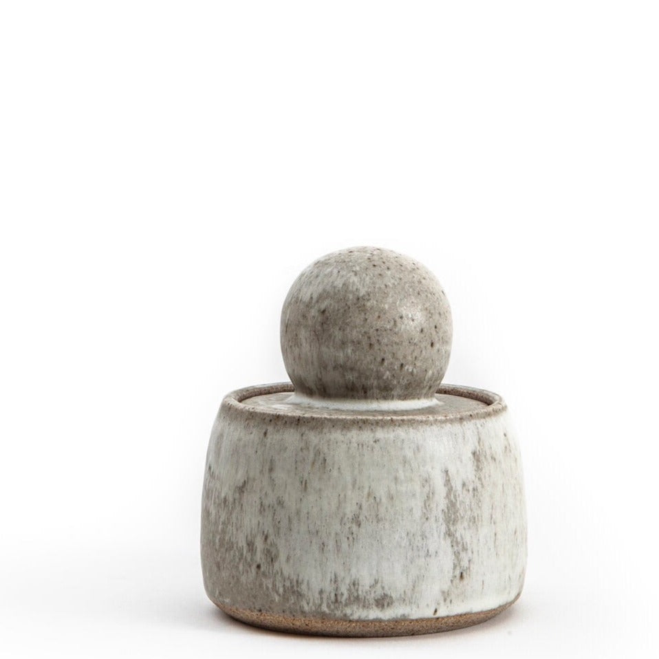 Mini Stash Jar in milky glaze. For storing kitchen, bathroom, living room, bedroom things. Maybe your hidden treasures.