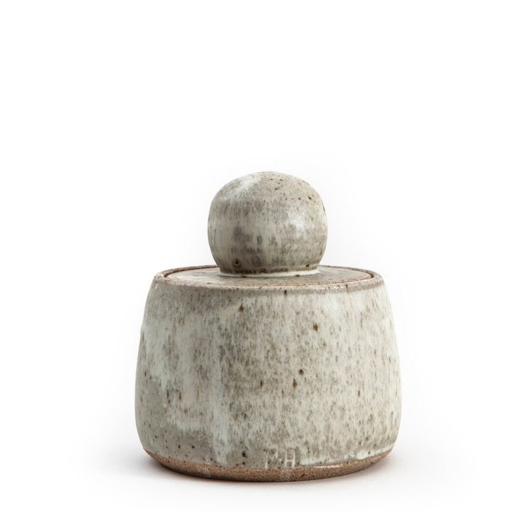 Small Stash Jar in milky glaze. For storing kitchen, bathroom, living room, bedroom things. Maybe your hidden treasures.
