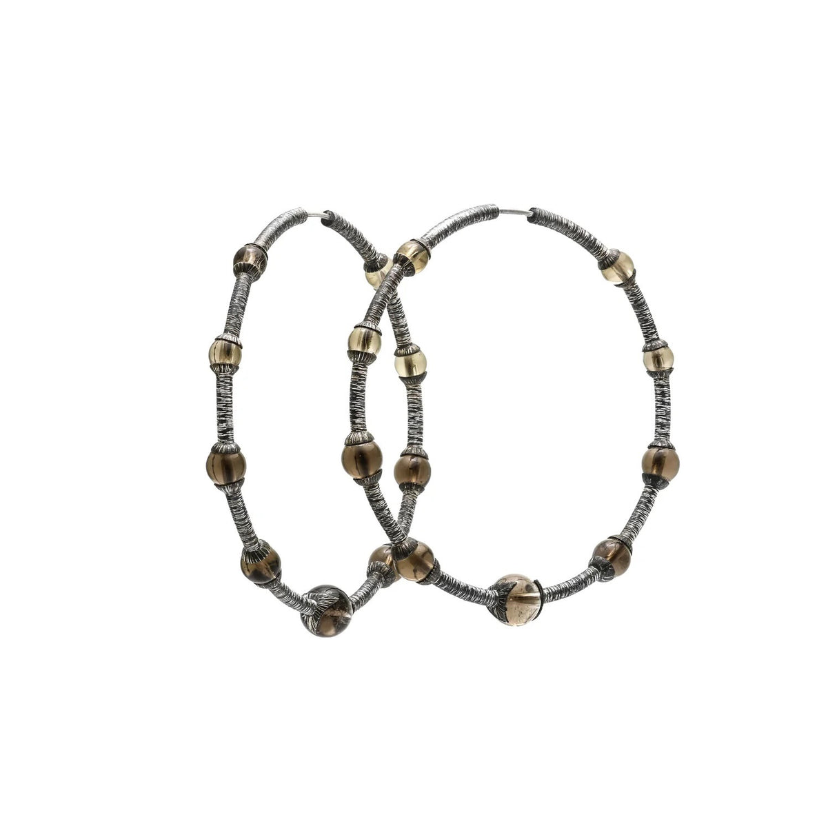 Mariella Pilato_Galactic Hoop Earrings_Smoky Quartz