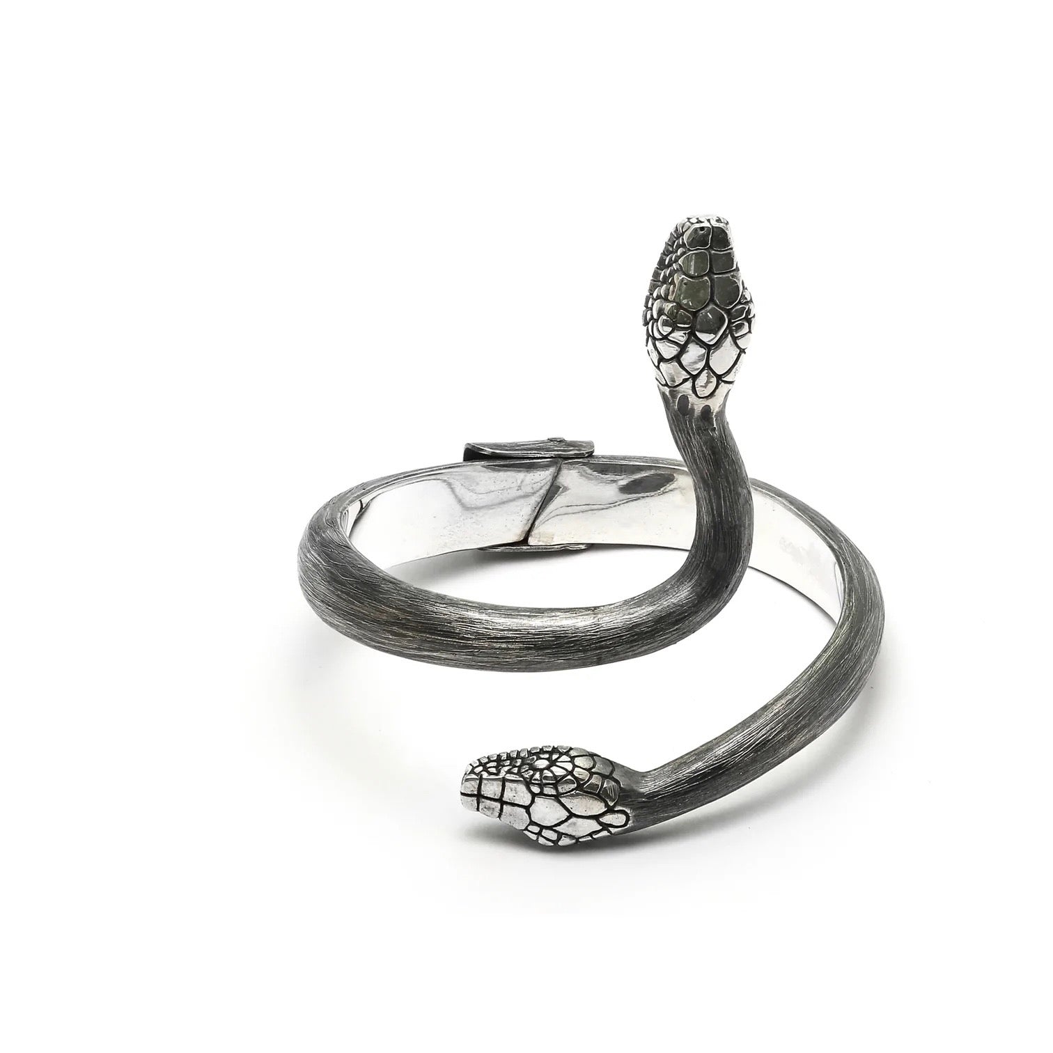 Vintage Silver-toned Snake Cuff Bracelet Spring Open by Sankyo | eBay