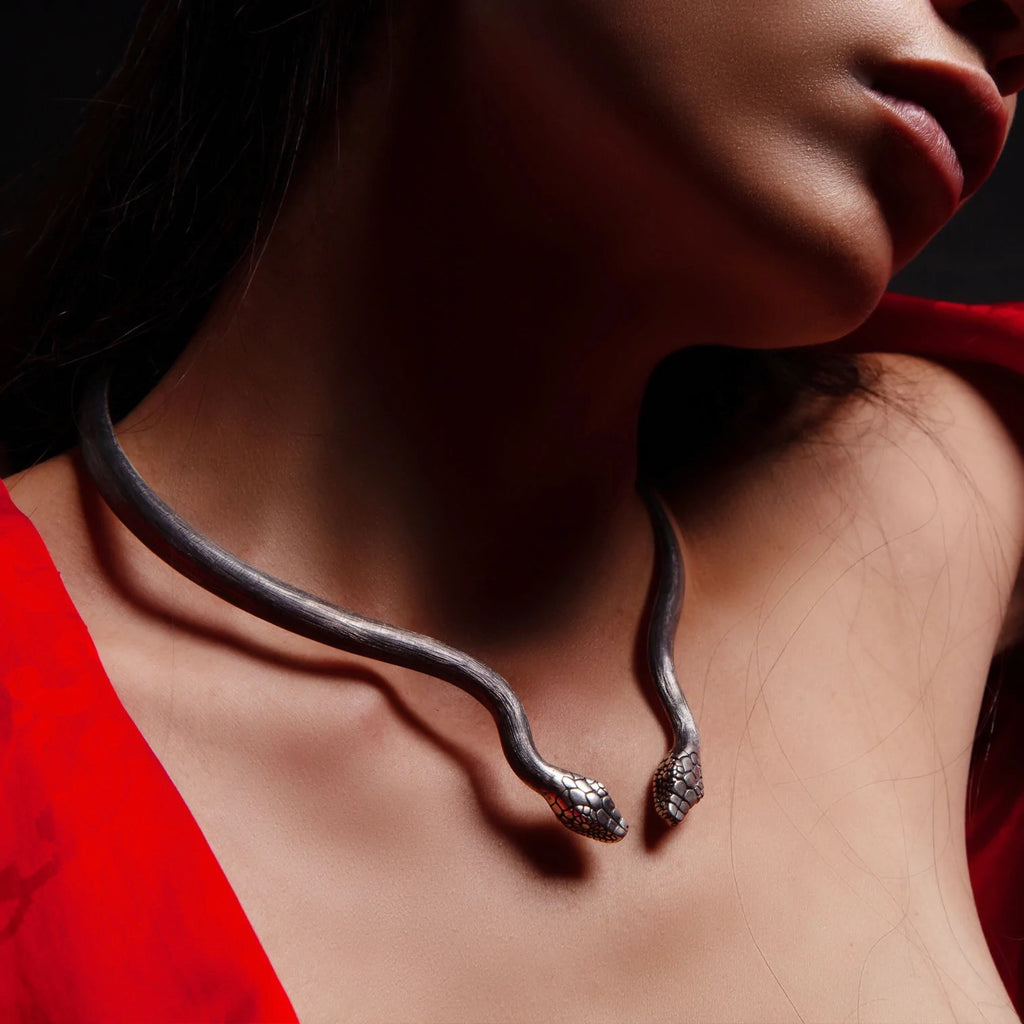 Mariella Pilato / Necklace / Embraced Snake Choker or Collar Necklace