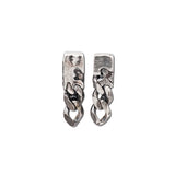 Baby Chain Link Earrings are designed by casting thick 5mm curb chain in a mould with molten silver, finished with a darkening patina