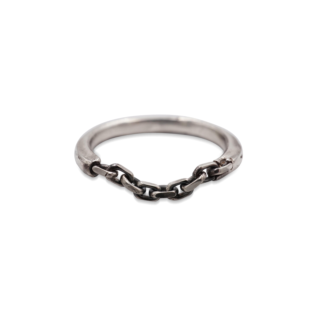 Laetitia Sterling Silver Chain Ring Stacker