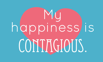 Daily Affirmation Cards. This example is My Happiness is Contagious.