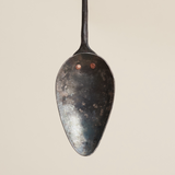 Spatula is 2-piece construction, hand forged by blacksmith Jorgen Harle in Oakland and riveted by metalsmith Kurtis Major to 1095 carbon steel with just the right amount of flex. 