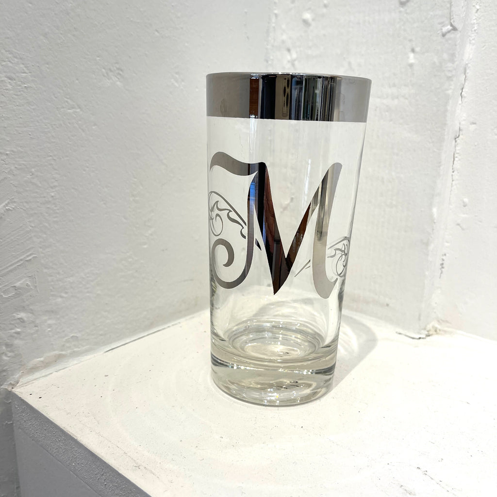 Vintage / Glassware / Silver Fade Initial Glasses