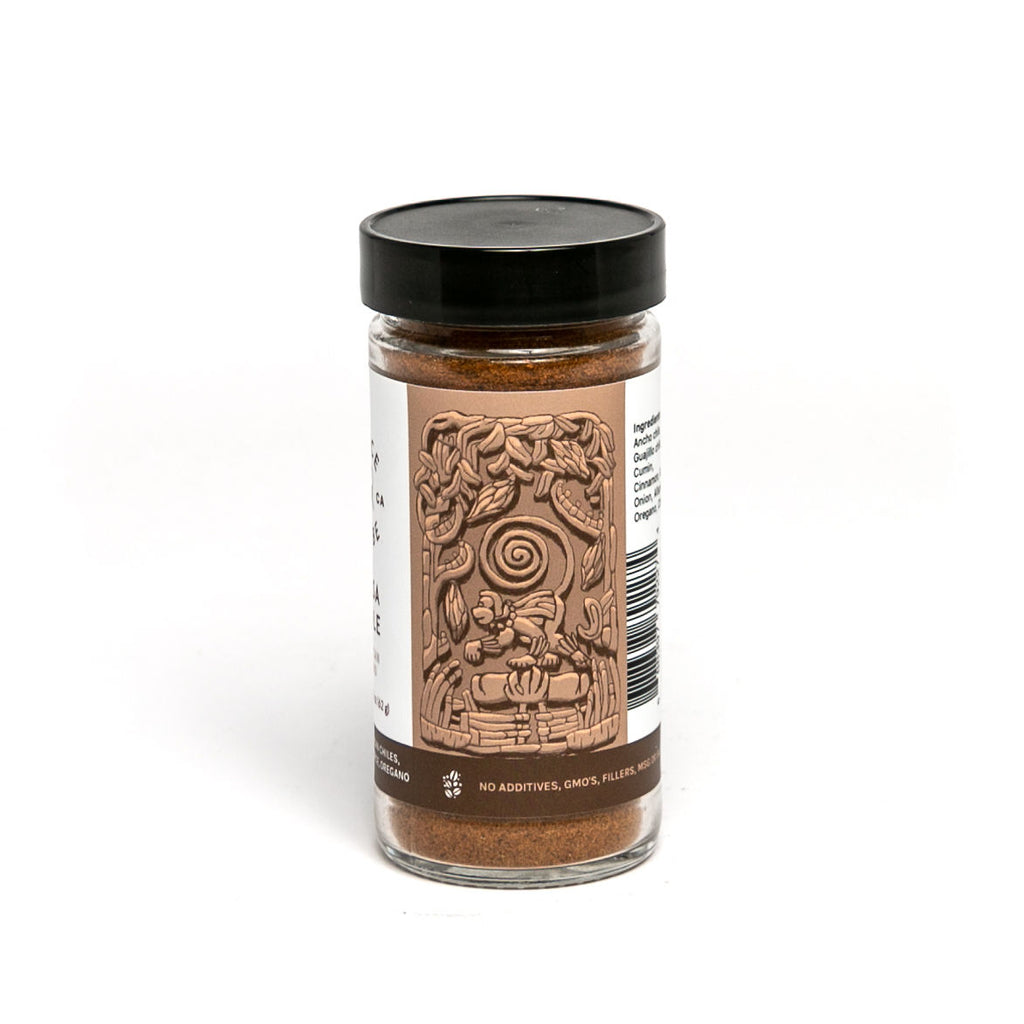 Spice Tribe Masa Mole (rich sauces or deeply flavorful rubs for veggies and proteins). Back of jar